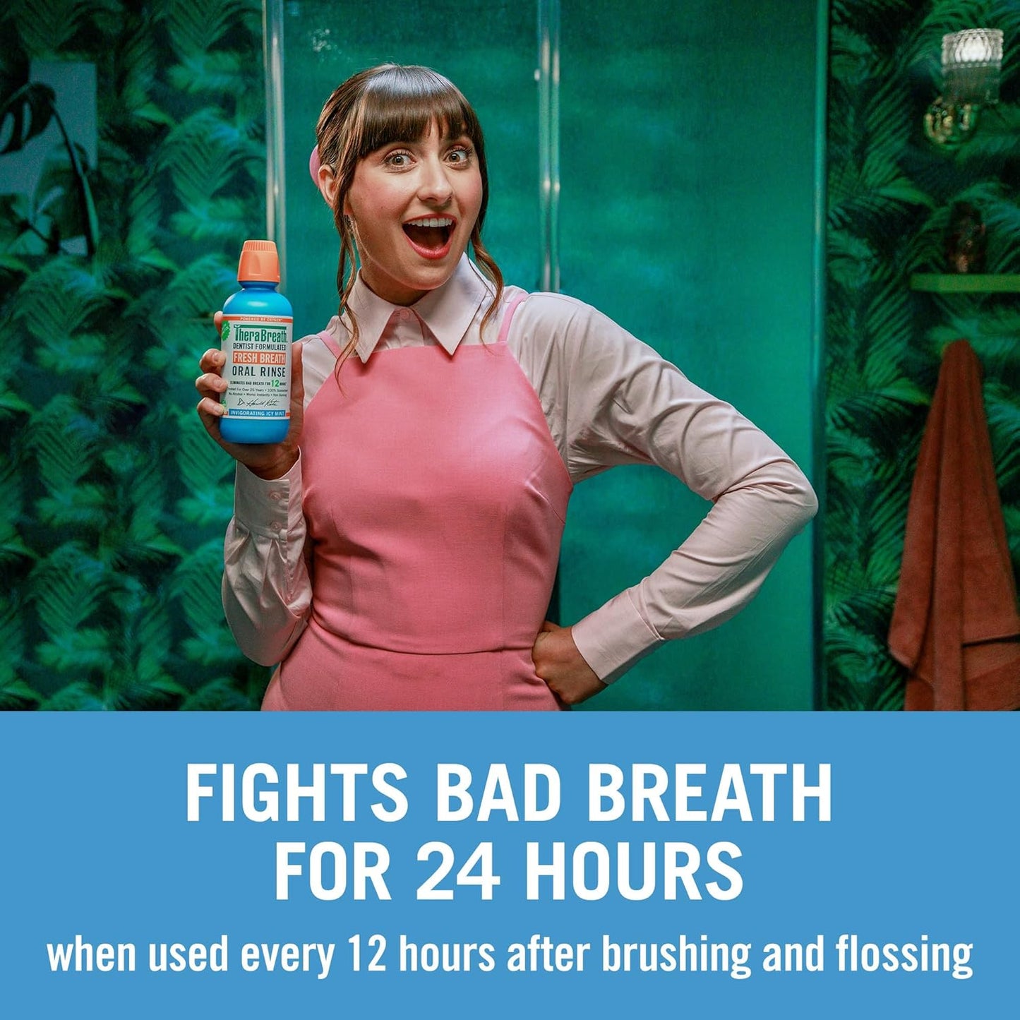 TheraBreath Fresh Breath Dentist Formulated Oral Rinse, Icy Mint, 16 Fl Oz (Pack of 2)