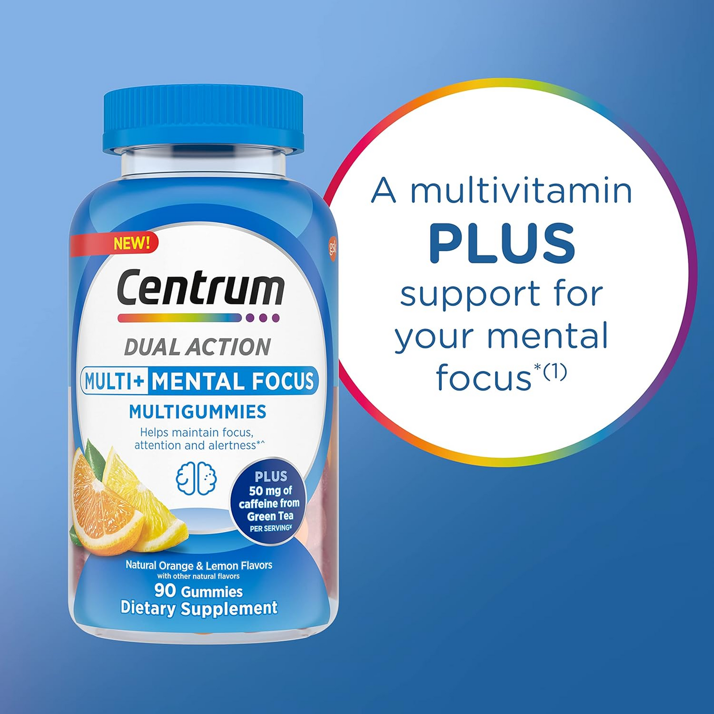 Centrum MultiGummies Multi+ Dual Action Mental Focus Adult - 90 Count