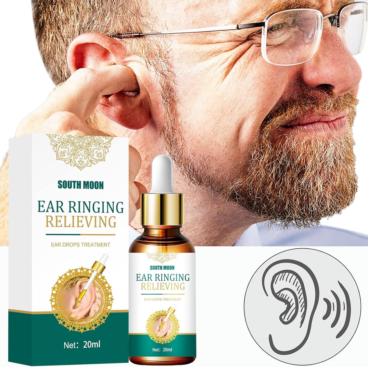 FLOF 20ml Ear Otitis Drops Ear Tinnitus Sore Deafness Treatment Herbal Medicine