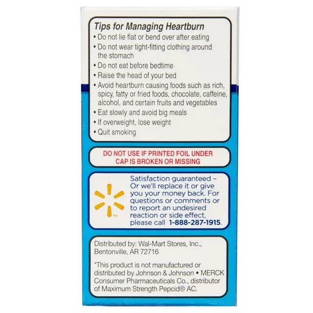 Equate Maximum Strength Famotidine Tablets, 20 mg, 25 Count Equate