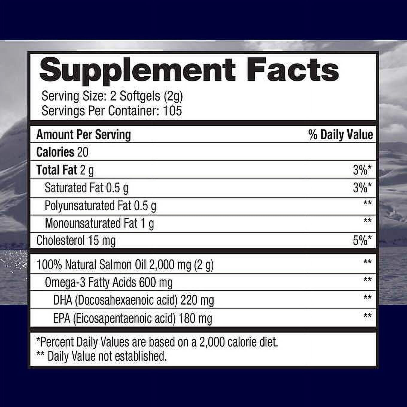 Omega Wild Salmon Oil 1000 mg., 210 Softgels