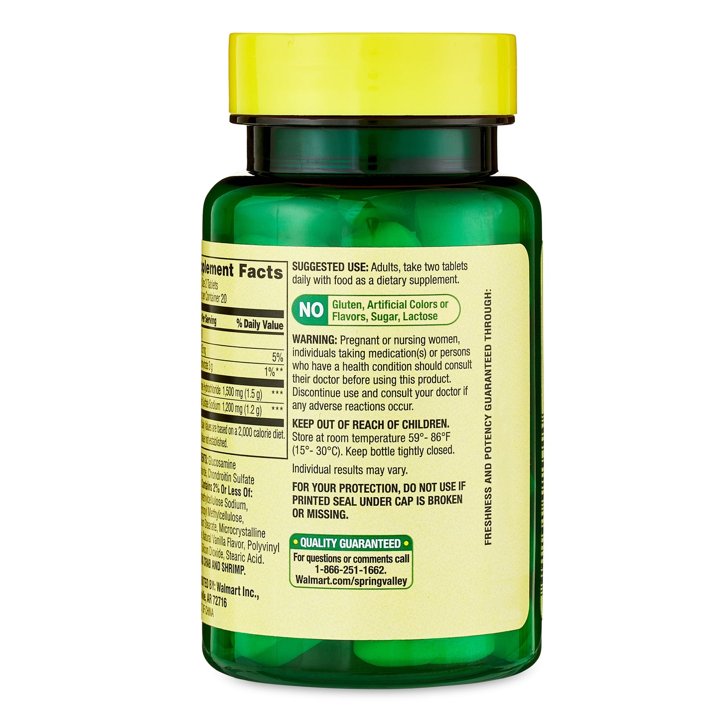 Spring Valley Triple Strength Glucosamine Chondroitin Tablets Dietary Supplement, 40 Count