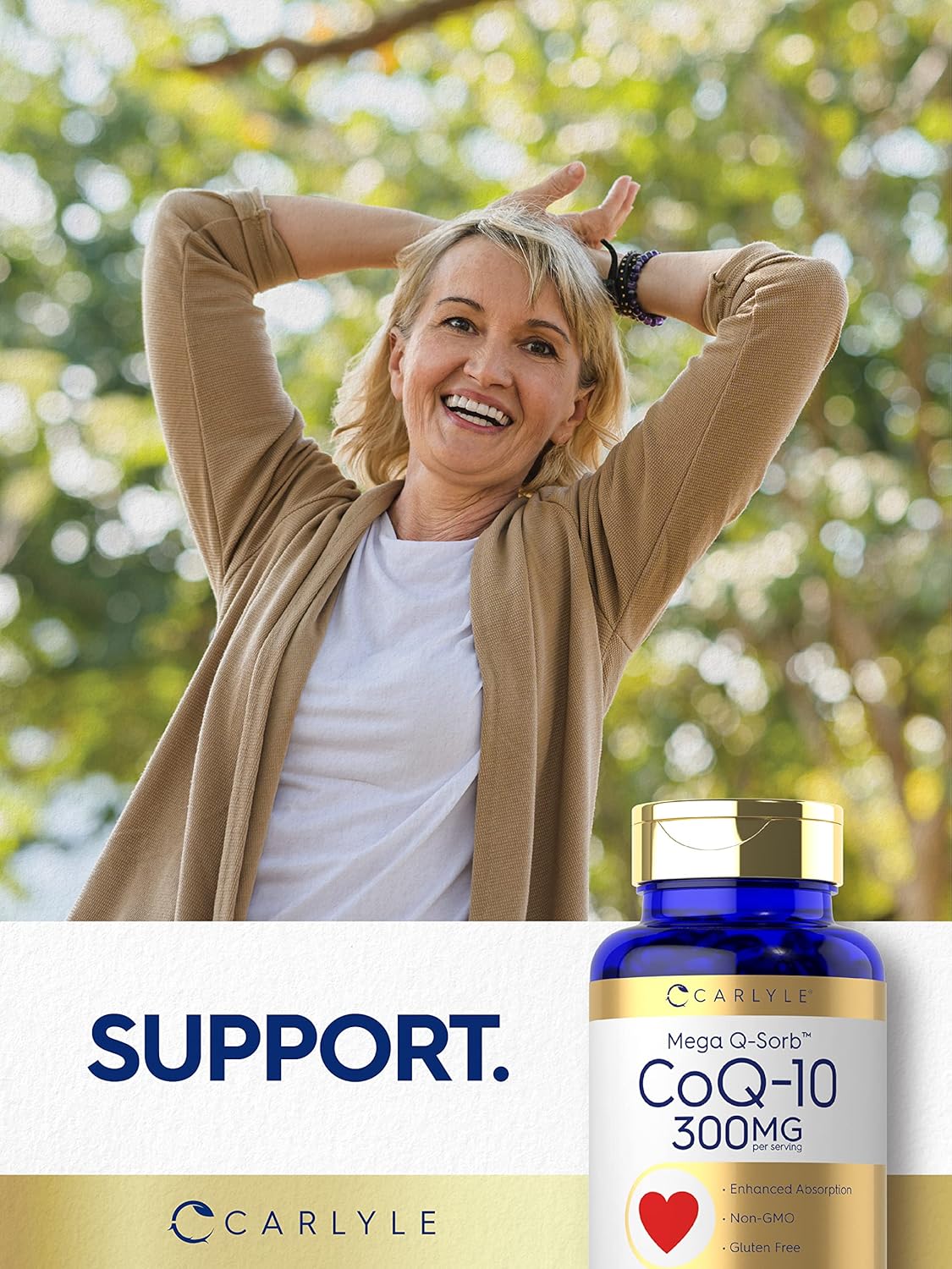 Carlyle CoQ10 300mg with Black Pepper Extract | 120 Softgels Carlyle