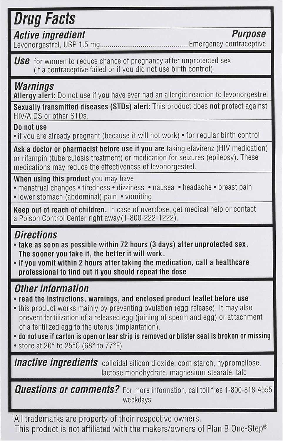 Ohm My Choice Emergency Contraceptive 1 Tablet (Levonorgestrel Tablet 1.5mg)