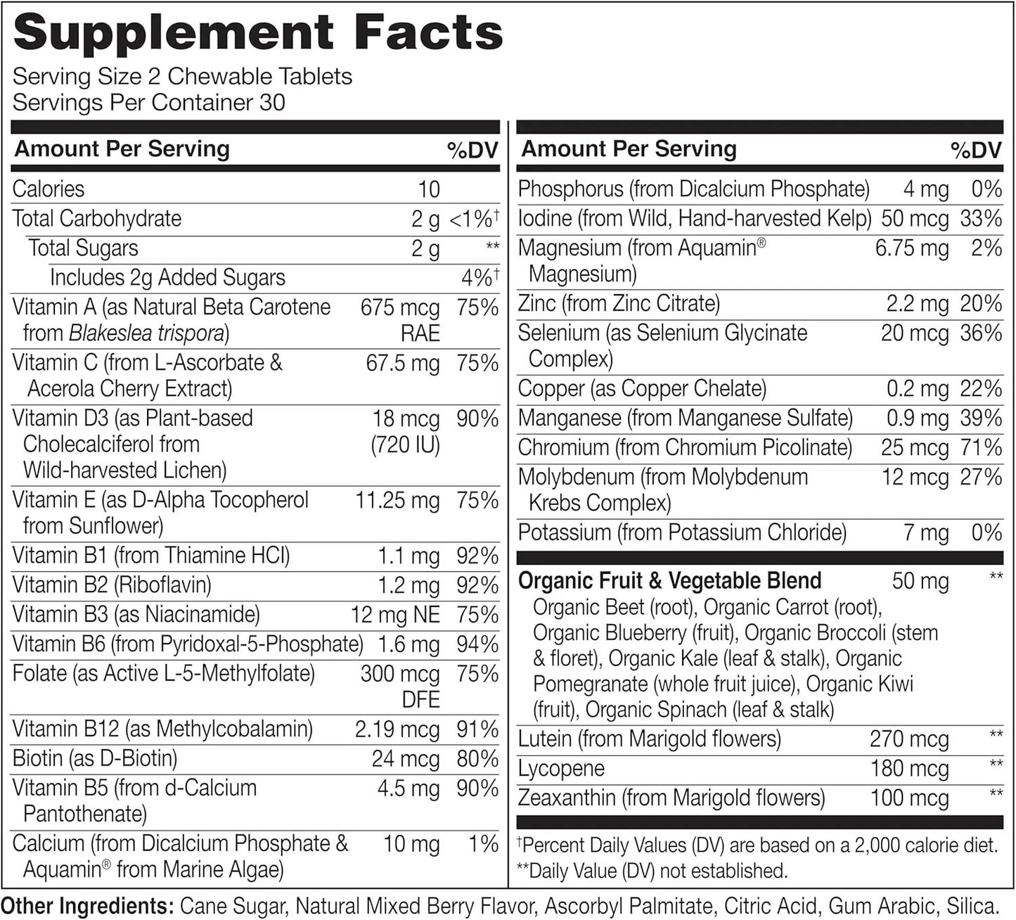 Naturelo Chewable Vitamin for Kids Multivitamin with Whole Food Organic Fruit Blend - 60 Tablets for Children NATURELO