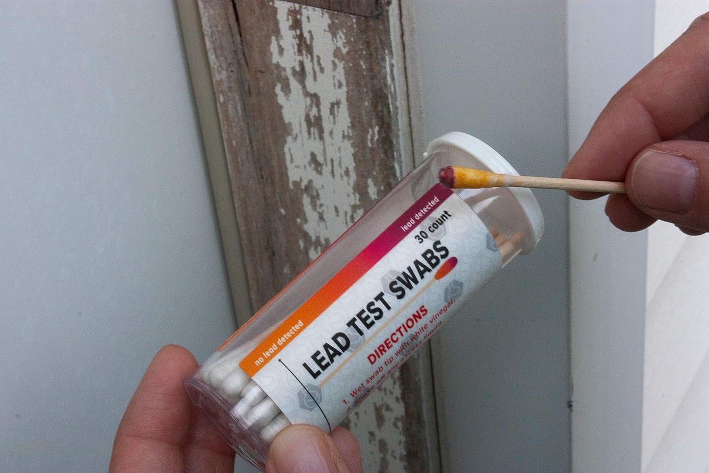 SCITUS know, understand Lead Test Kit with 30 Testing Swabs Rapid Test Results in 30 Seconds Just Dip in White Vinegar to Use Lead Testing Kits for Home Use, Suitable for All Painted Surfaces