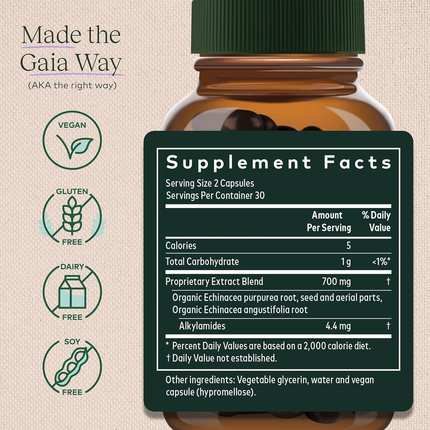 Gaia Herbs Echinacea Supreme - Immune Support Supplement - 60 Vegan Liquid Phyto-Capsules (30-Day Supply)
