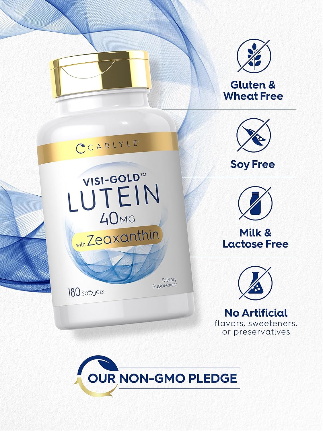 Carlyle Lutein and Zeaxanthin 40 mg | 180 Softgels | Eye Health Vitamins | Non-GMO & Gluten Free Supplement