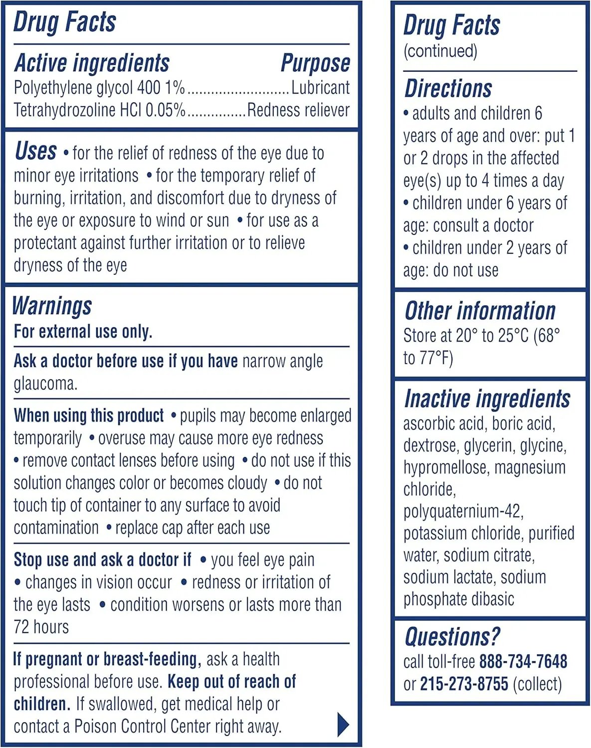 Visine Red Eye Hydrating Comfort Redness Relief and Lubricant Eye Drops to Help Moisturize and Relieve Red Eyes Due to Minor Eye Irritations Fast, Tetrahydrozoline HCl, 0.5 fl. oz Visine