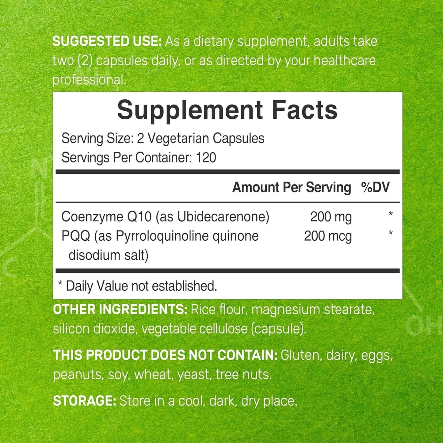 DEAL SUPPLEMENT CoQ10 200mg & PQQ 200mcg, 240 Veggie Capsules DEAL SUPPLEMENT