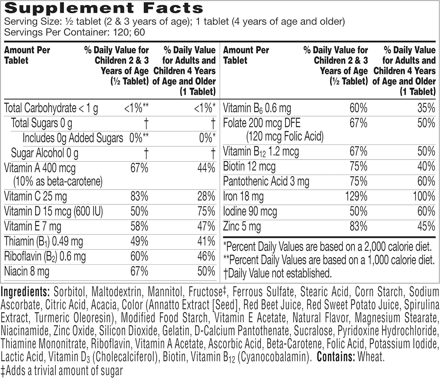Flintstones Chewable Kids Vitamins with Iron, Multivitamin for Kids & Toddlers with Vitamin D, Vitamin C & more, 60 Count (Pack of 1)