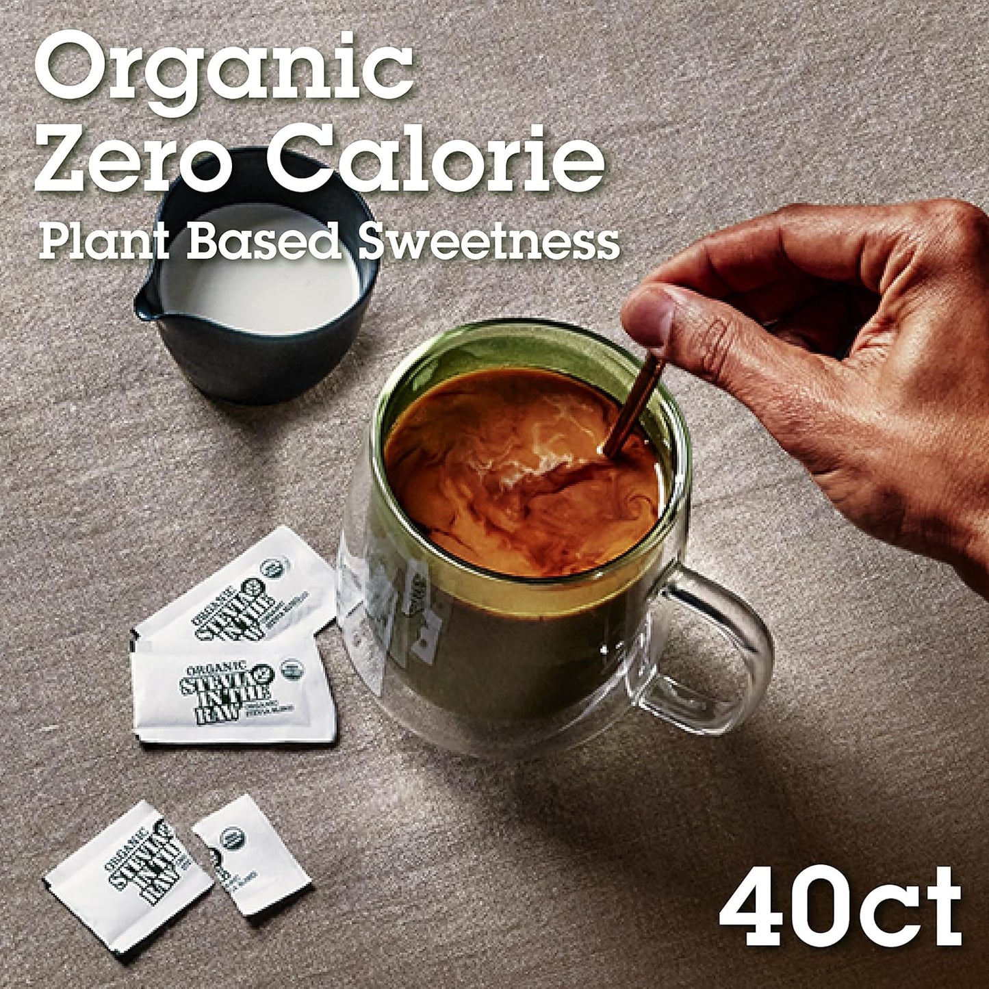 Stevia In The Raw Organic Stevia Sweetener Packets, 40 Ct, Zero Calorie Stevia Sugar Substitute Packets
