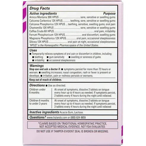 Hyland's Naturals Baby Nighttime Oral Pain Relief, 125 tablets Hyland's