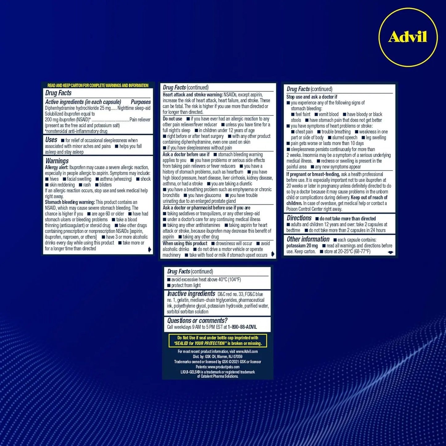 Advil Liqui-Gels Pain Reliever and Fever Reducer, Ibuprofen 200mg Capules, 80 ct Advil