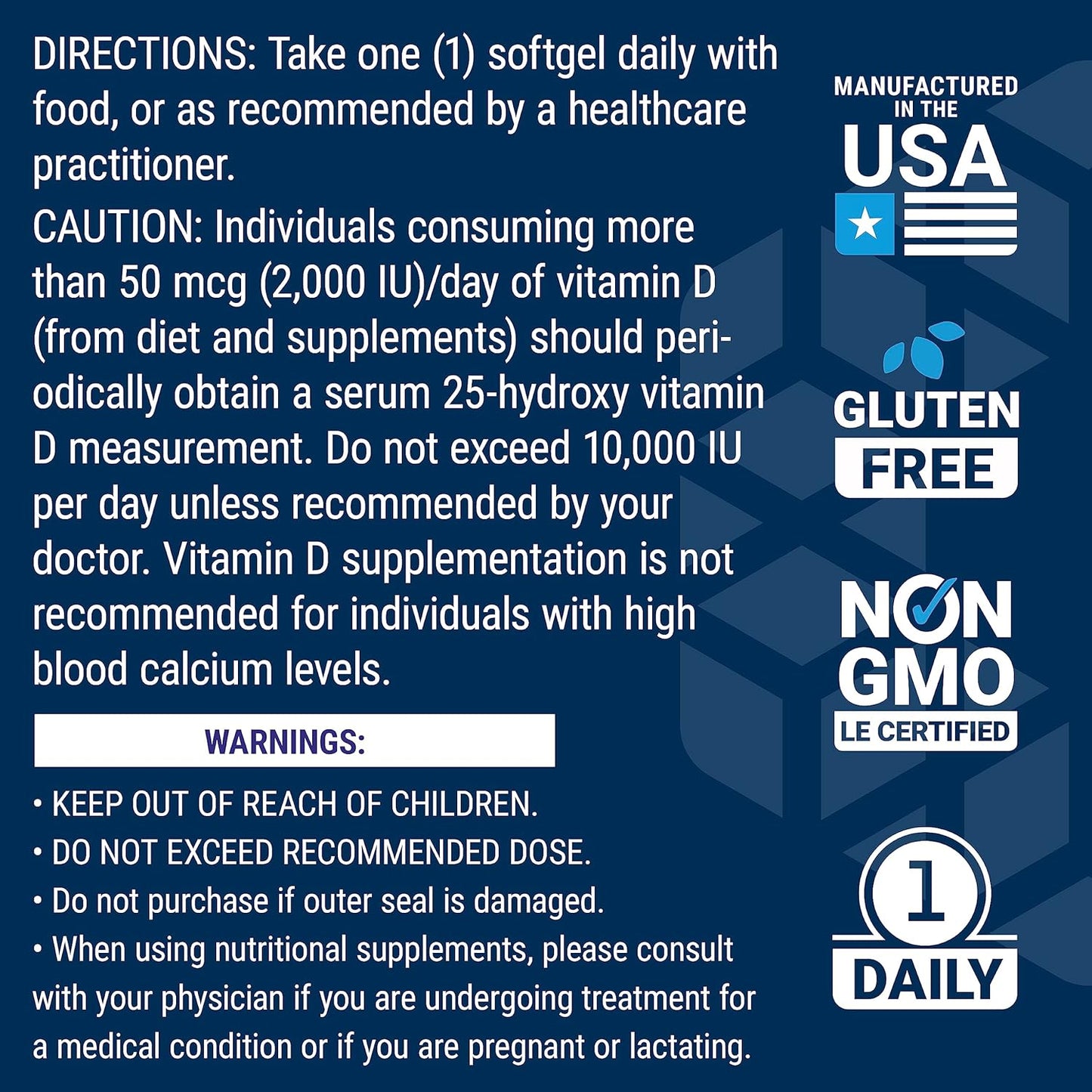 Life Extension Vitamin D3 175 mcg (7000 IU), 60 softgels