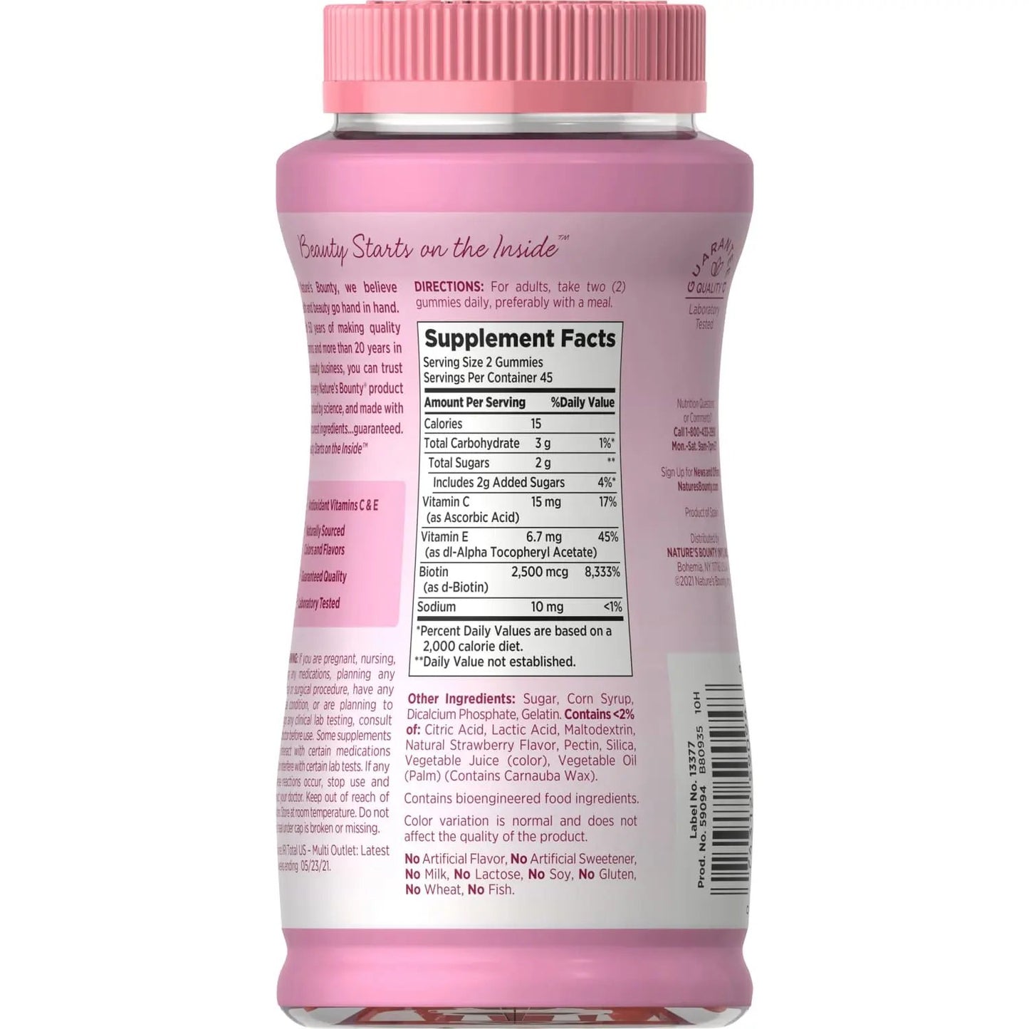 Nature's Bounty Hair Skin and Nail Vitamins With Biotin, Gummies, 90 Ct Nature's Bounty