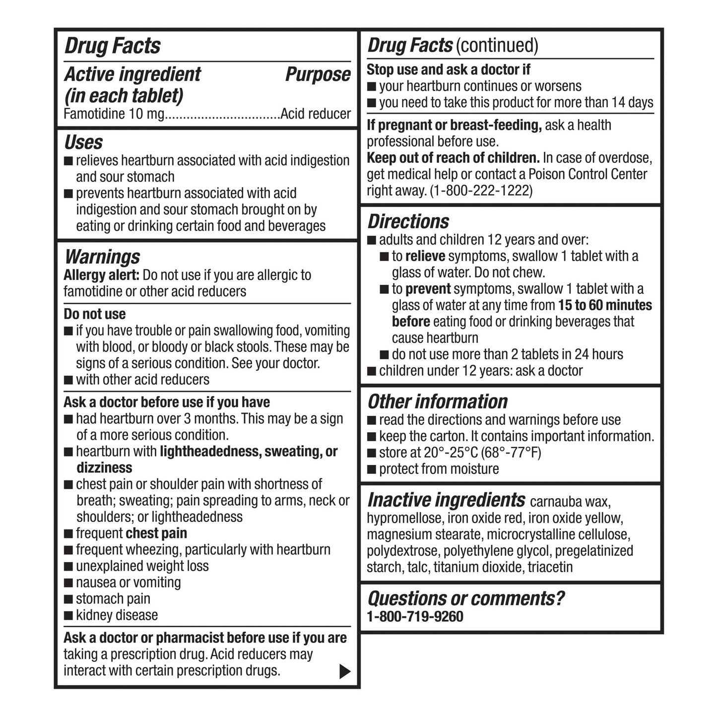 Equate Original Strength Famotidine Tablets, 10 mg, 90 Count equa