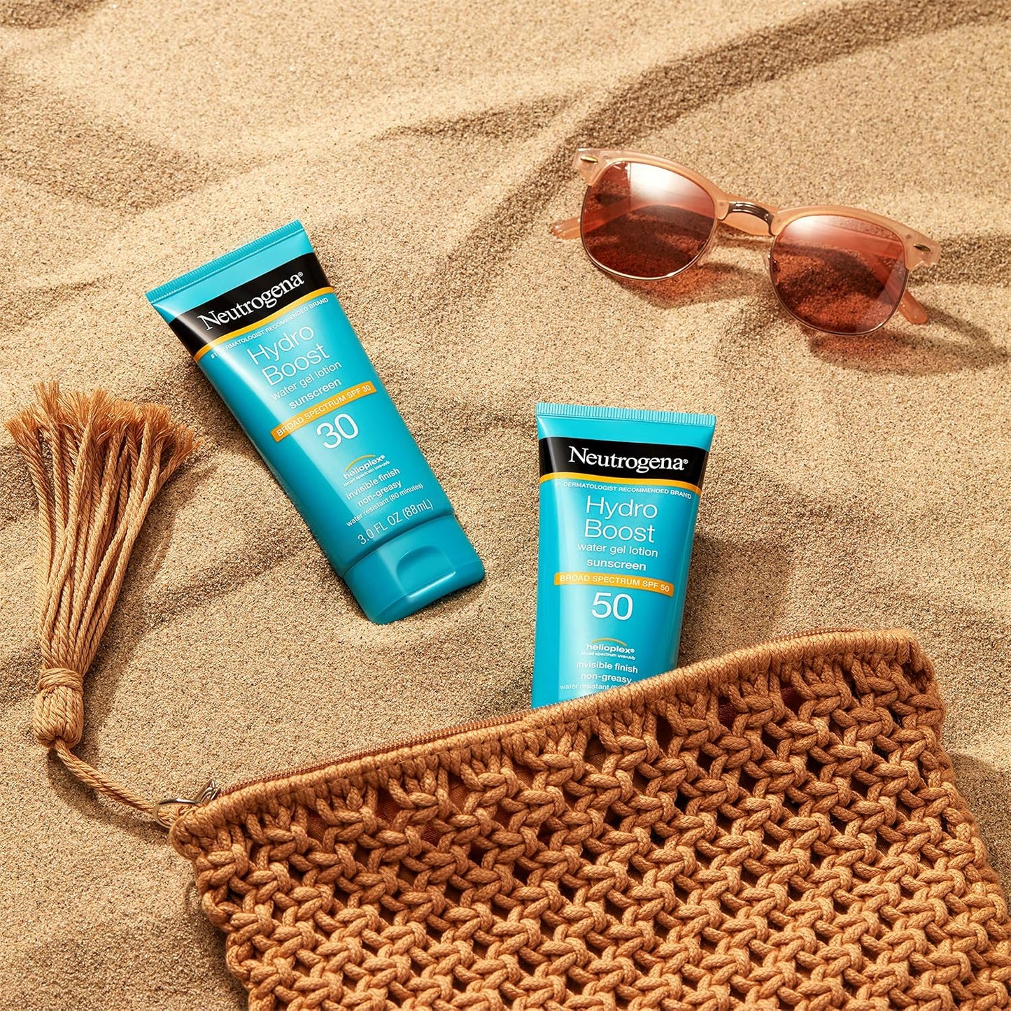 Neutrogena Hydro Boost Moisturizing Water Gel Sunscreen Lotion with Broad Spectrum SPF 50, Oil-Free, 3 fl. oz