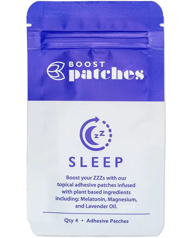 BOOST Sleep Patches (4-Pack) Plant-based Control Release Patch for Sleep, Health, & Wellness | Skin Friendly, Non-Toxic, Latex-Free Adhesive | Made in the USA