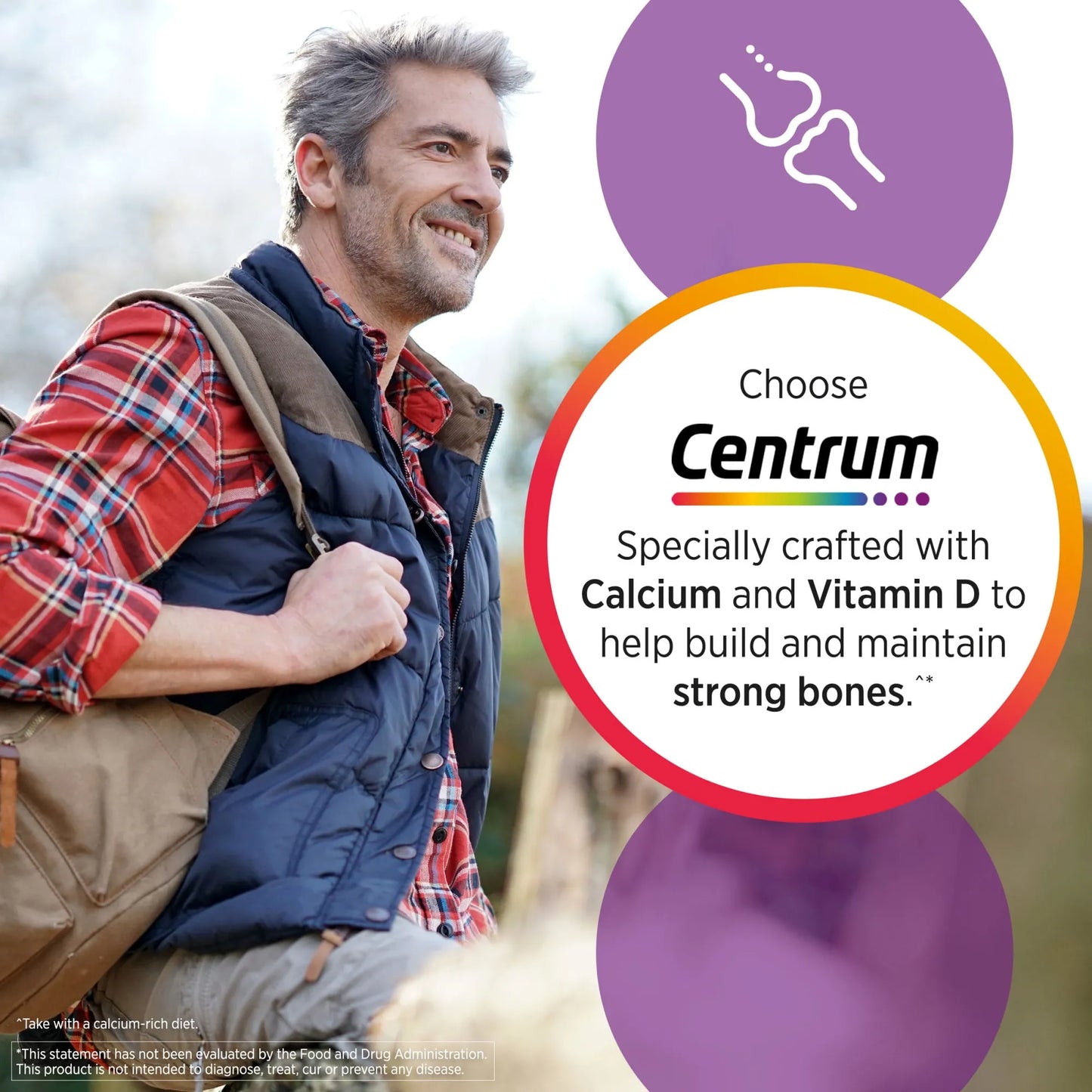 Centrum Silver Mens 50 Plus Vitamins, Multivitamin Supplement, 65 Count