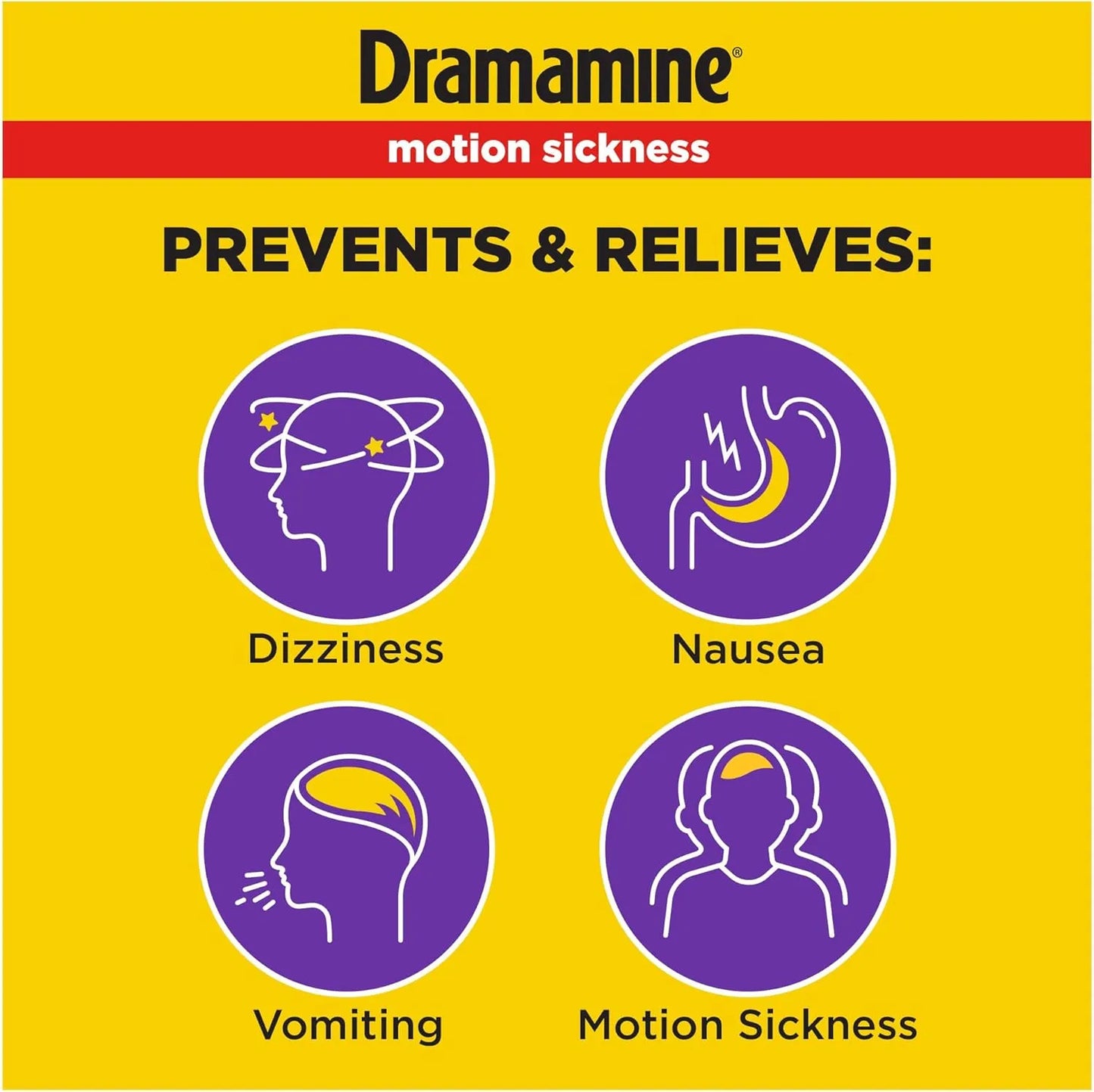 Dramamine All Day Less Drowsy, Motion Sickness Relief, 8 Count
