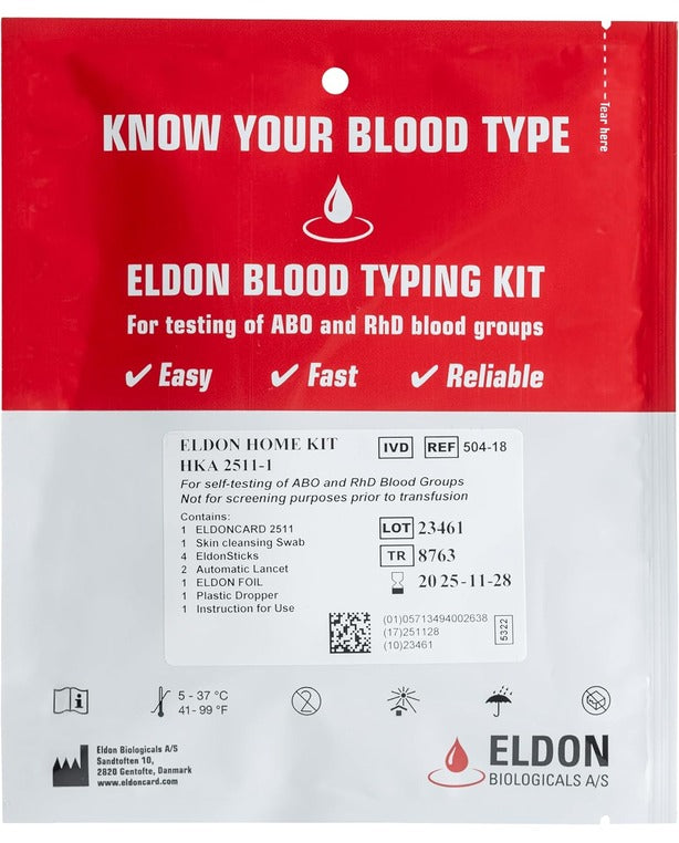 Eldoncard Blood Type Test Kit, Blood Typing Kit w/ Instructions