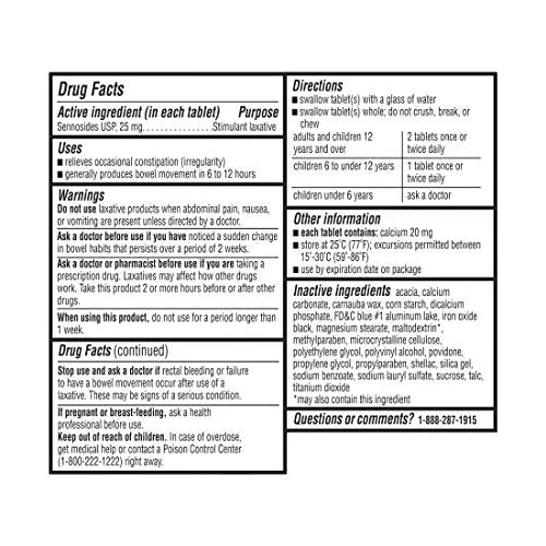Equate Maximum Strength Sennosides Laxative Tablets 25mg, 24 Count