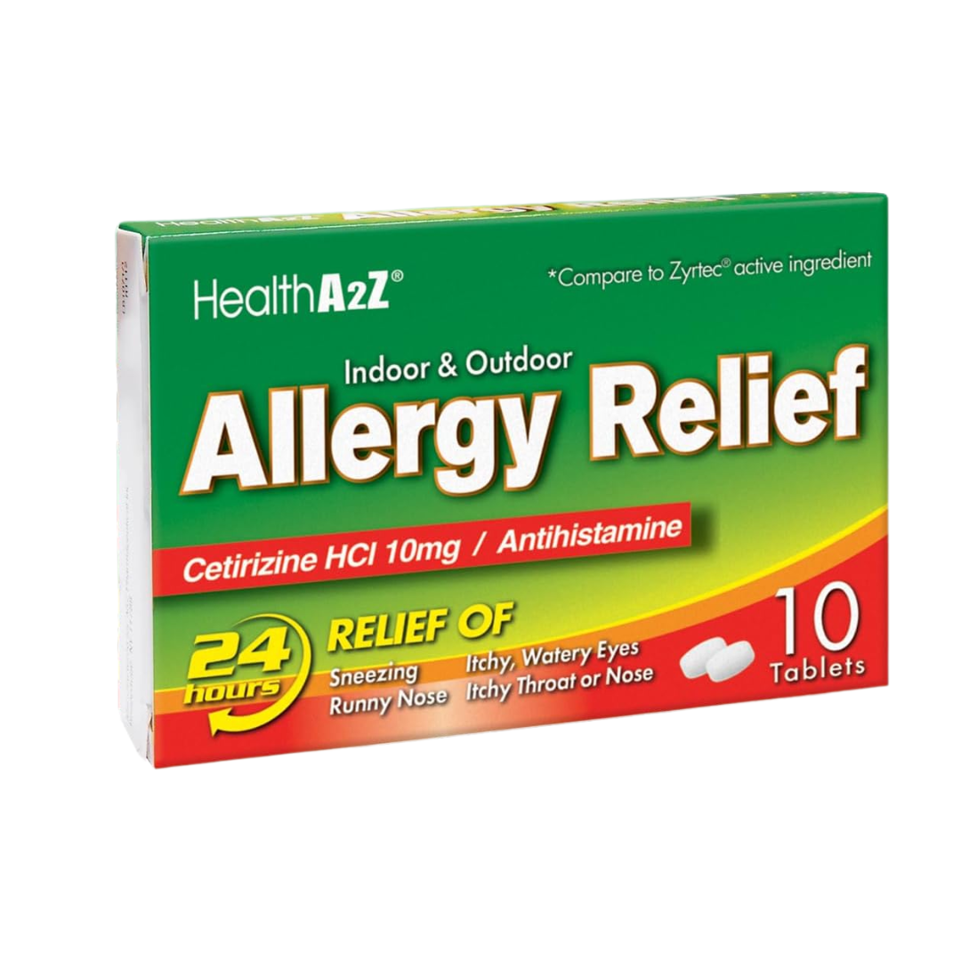HealthA2Z® Allergy Relief | Cetirizine 10mg, 10 Tablets