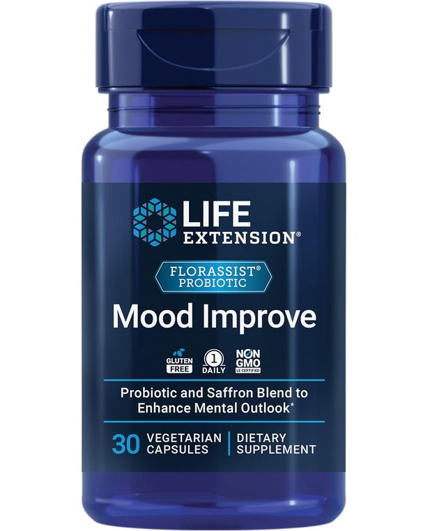 Life Extension FLORASSIST Mood - Probiotic & Saffron Blend – Gluten-Free, Non-GMO, Vegetarian - 30 Capsules