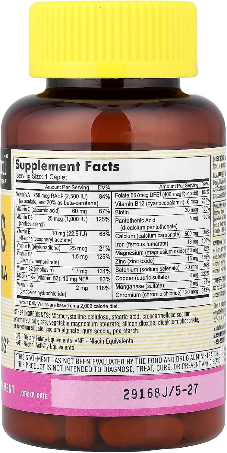 Mason Natural, Women's Daily Multi Formula, 90 Caplets