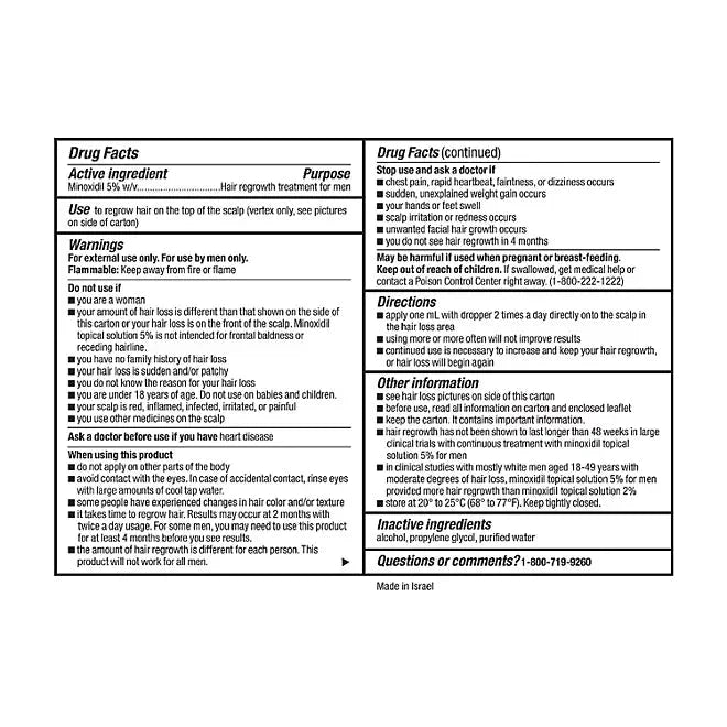 Member's Mark Minoxidil 5%, Hair Regrowth Treatment for Men, 2 oz., 6 ct. Member's Mark