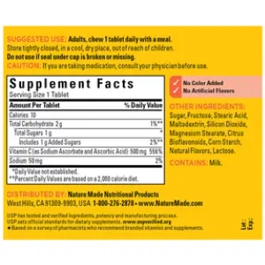 Nature Made Chewable Vitamin C 500 mg Tablets, 70 Count Nature Made
