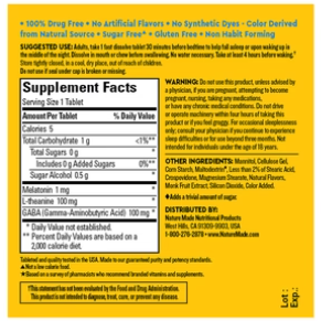 Nature Made Wellblends Back to Sleep, Melatonin 1 mg, L-theanine, and GABA, Sleep Supplement, 40 Fast Dissolve Tablets