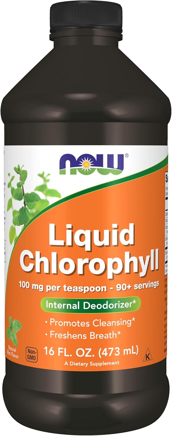 NOW Foods Liquid Chlorophyll, Mint, 16 fl oz (473 ml)