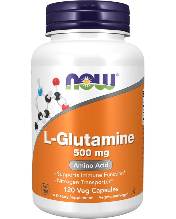 NOW Foods, L-Glutamine, Amino Acid, 500 mg, 120 Veg Capsules