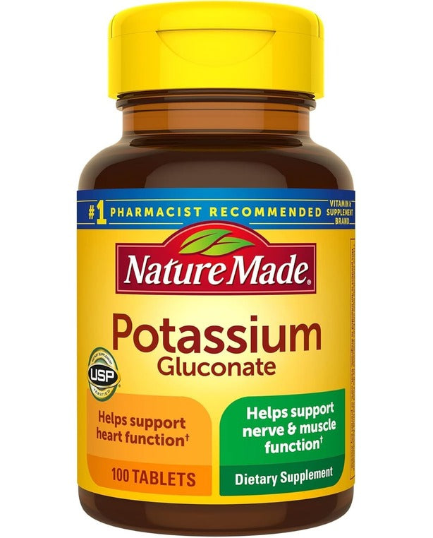 Nature Made Potassium Gluconate 550 mg, 100 Tablets