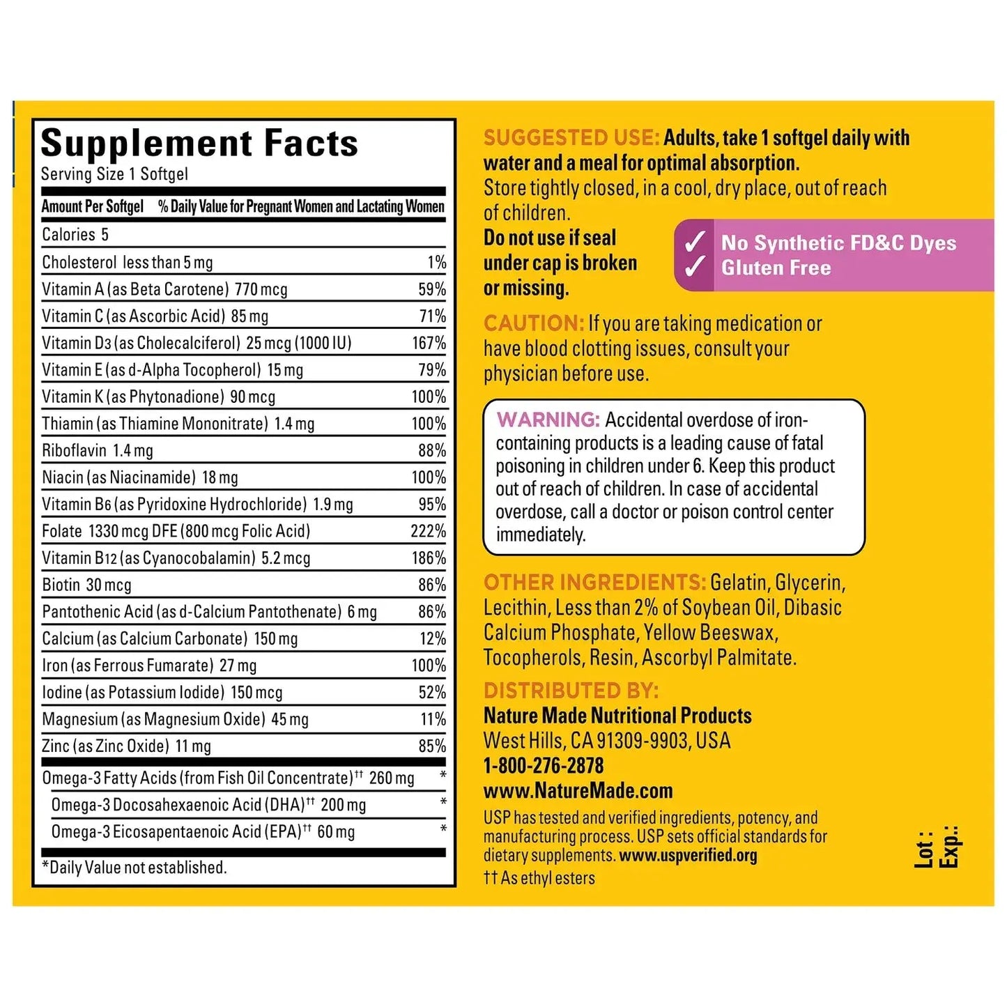 Nature Made Prenatal Multivitamin Softgels, 150 ct. Nature Made