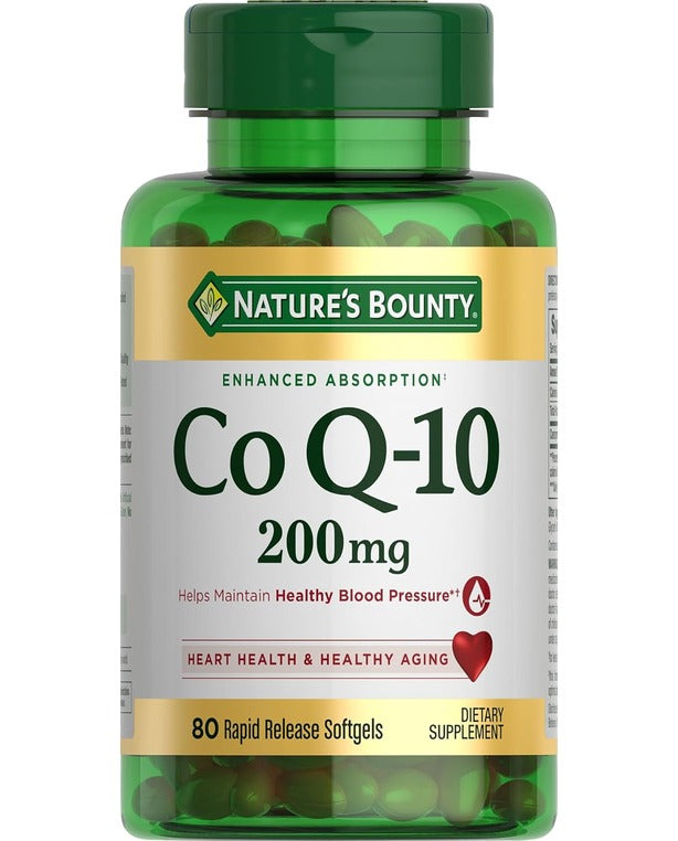 Nature's Bounty CoQ10, Supports Heart Health, Dietary Supplement, 200mg, 80 Rapid Release Softgels