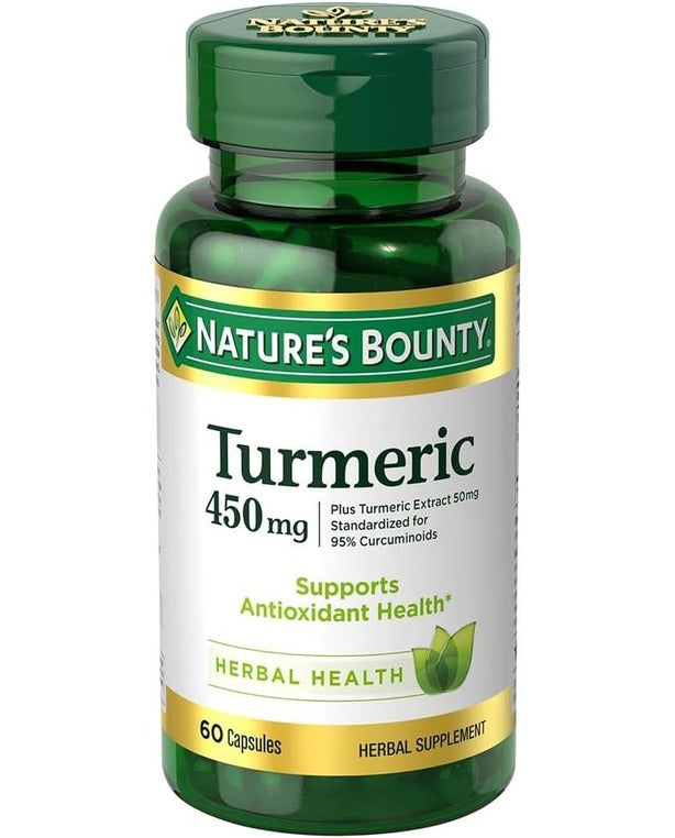 Nature's Bounty Turmeric Capsules, Antioxidant Health, 450 mg, 60 Ct