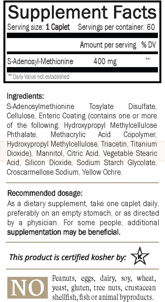 Nature's Trove SAM-e 400mg 60 Enteric Coated Caplets