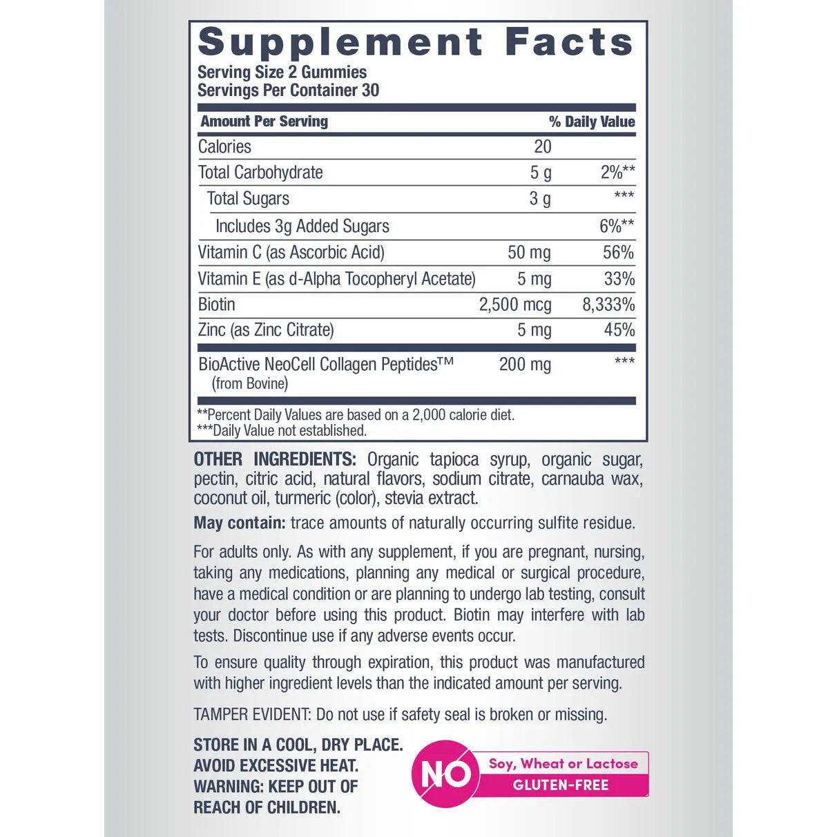 NeoCell Collagen, Vitamin C & Biotin Suppl. Lemon Flavor, 60 Gummies