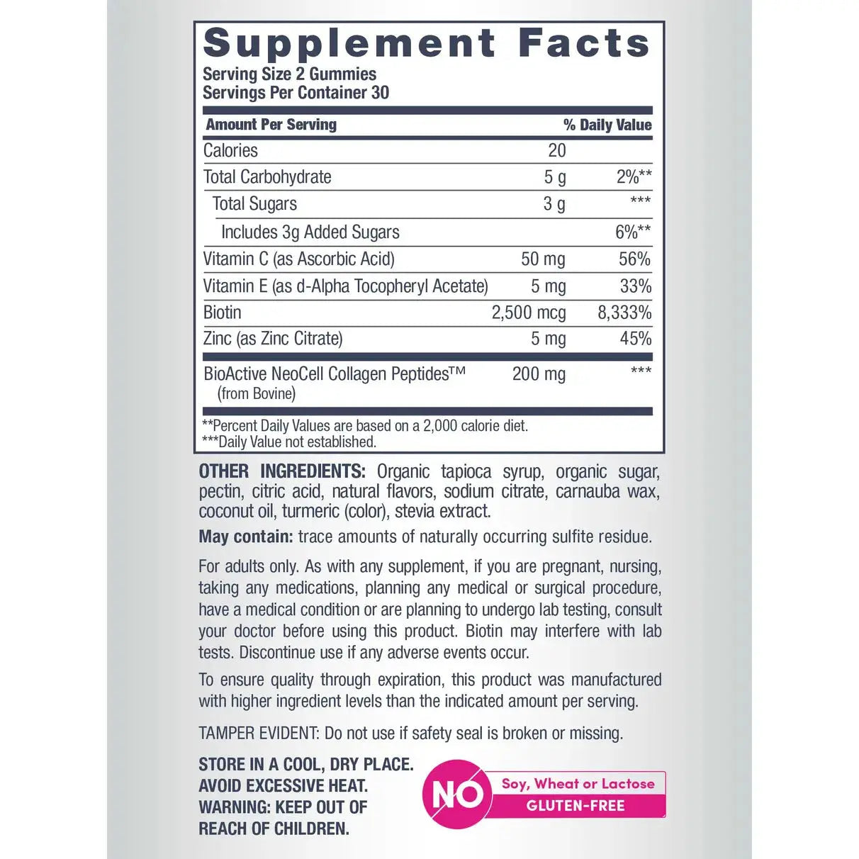 NeoCell Collagen, Vitamin C & Biotin Suppl. Lemon Flavor, 60 Gummies NeoCell