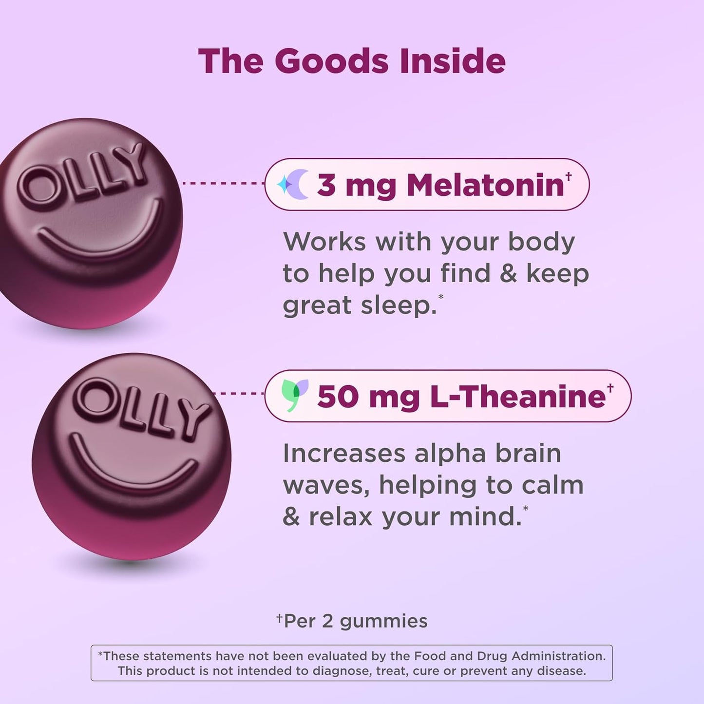 OLLY Restful Sleep Gummy Supplement with Melatonin & L-Theanine