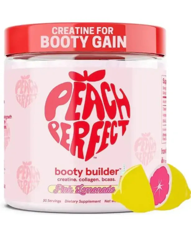 Peach Perfect Creatine for Women Booty Gain, Muscle Builder, Energy Boost, Pink Lemonade, Cognition Aid | Collagen, BCAA, lean muscle, Creatine Monohydrate Micronized Powder, Alt Creapure, 30 Servings