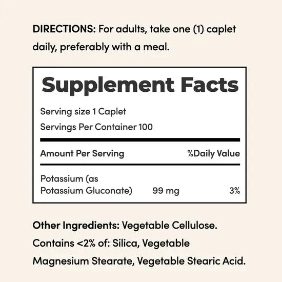 Nature's Bounty Potassium Gluconate 99mg, 100 Caplets Nature's Bounty