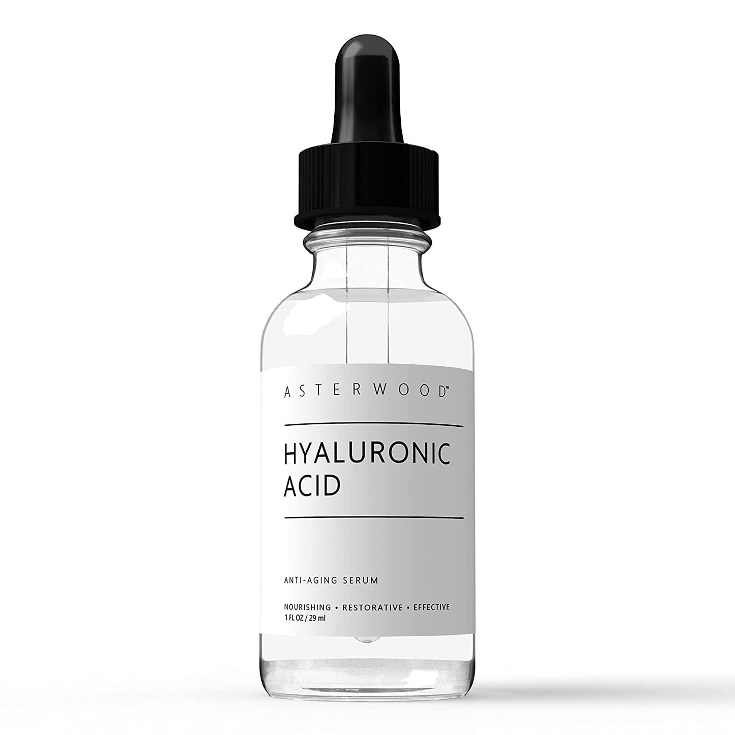 Pure Hyaluronic Acid Serum for Face; Plumping Anti-Aging Face Serum, Hydrating Facial Skin Care Product, Fragrance Free, Pairs Well with Vitamin C Serum & Retinol Serum, 29ml/1 oz