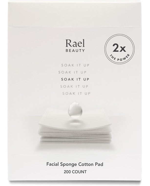 Rael Skin Care, Cotton Pads for Face - Facial Sponge Pads, Square Cotton Pads for Face Toner, Makeup Remover and Facial Cleansing, Lint Free, Soft and Thin, Rayon (200 Count)