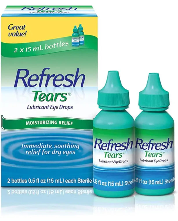Refresh Tears Lubricant Eye Drops, 2 Count (Pack of 1)