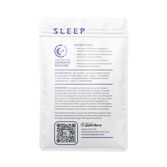BOOST Sleep Patches (4-Pack) Plant-based Control Release Patch for Sleep, Health, & Wellness | Skin Friendly, Non-Toxic, Latex-Free Adhesive | Made in the USA