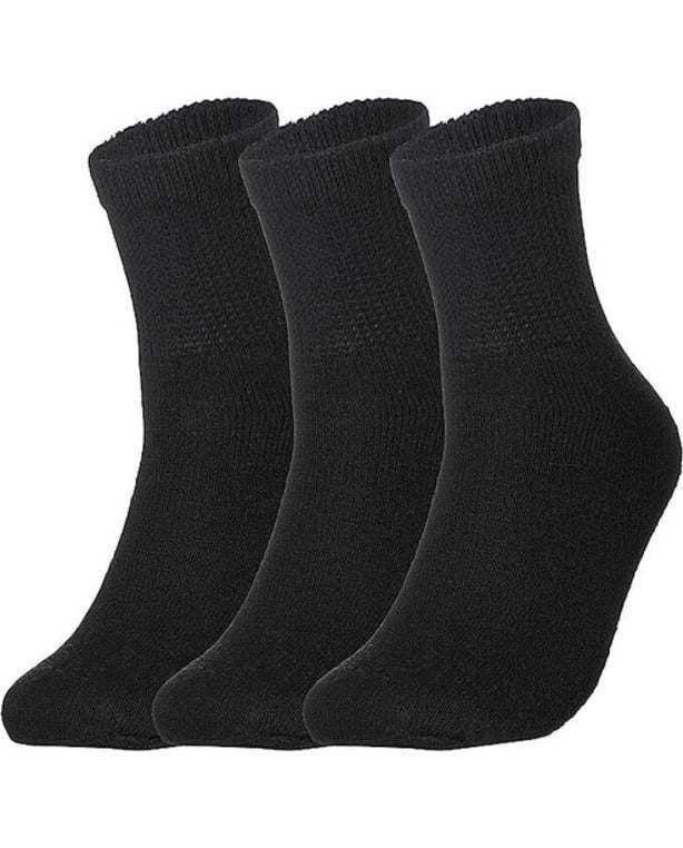Special Essentials 3 Pairs Cotton Diabetic Ankle Socks - Non-Binding With Extra Wide Top For Men and Women